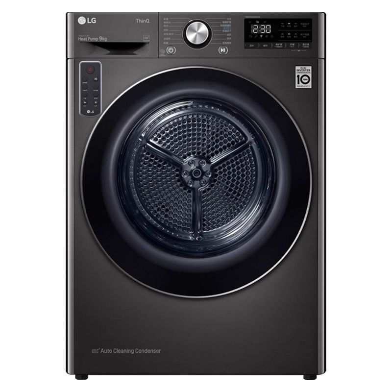 LG RC90V9JV2W+FG10BV4 热泵干衣机进口[20年新款 ]9KG变频双遥控热泵式[套装黑]高清大图