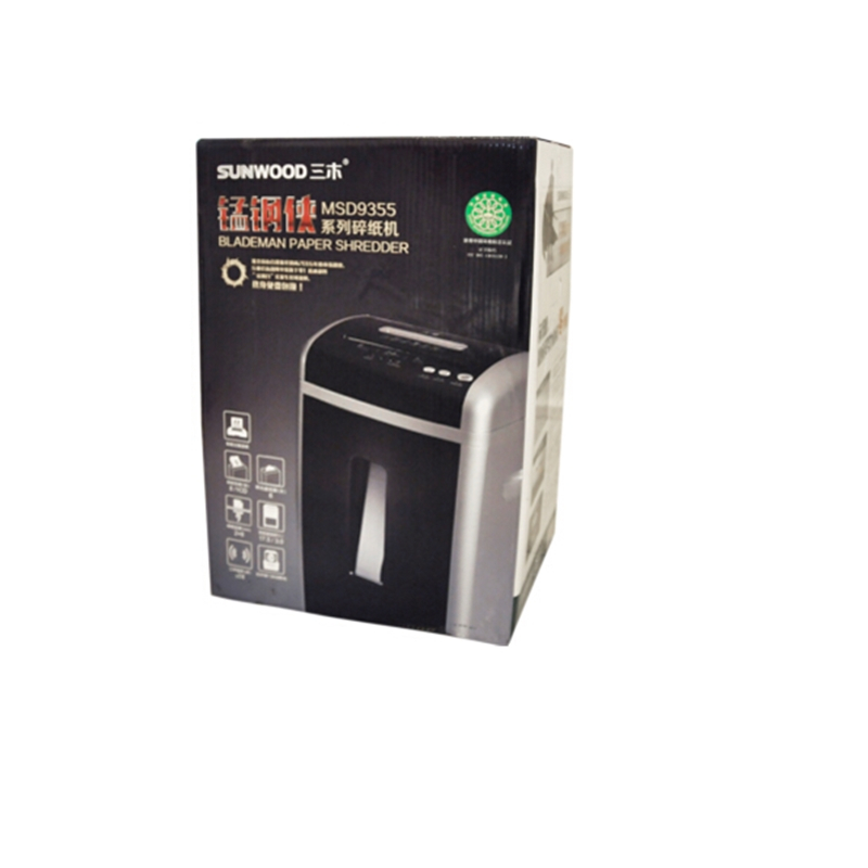 三木(SUNWOOD) MSD9355 锰钢侠系列碎纸机 静音保密办公家用文件资料粉碎机 黑色
