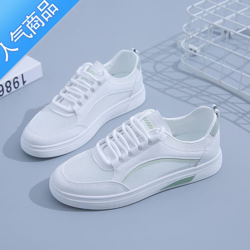 SUNTEK小白鞋女夏季薄款2023年新款轻便软底运动鞋镂空透气平底网鞋图片