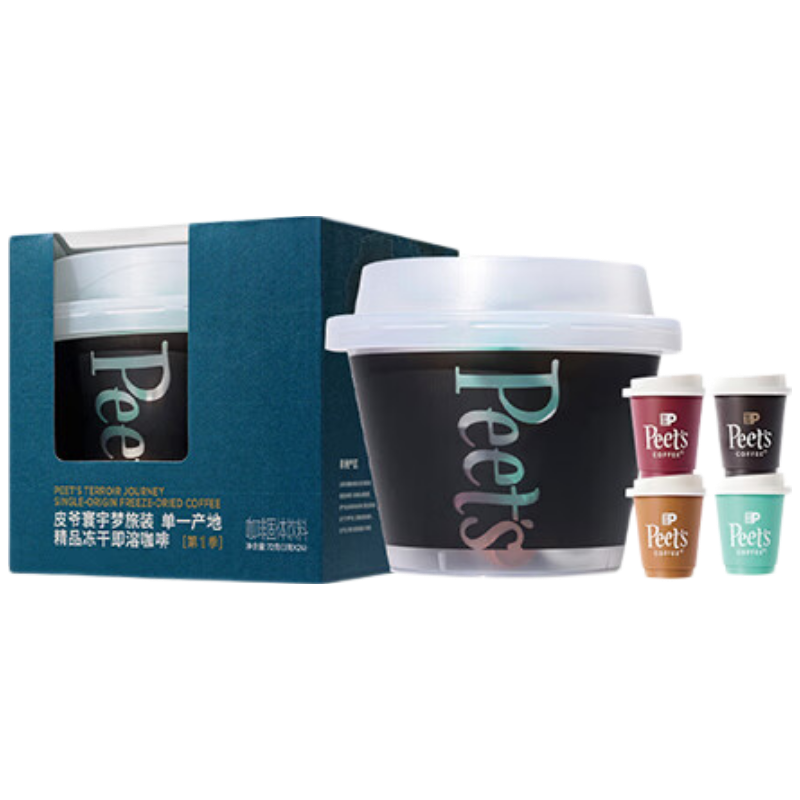 皮氏咖啡皮爷精品冻干即溶咖啡粉(寰宇梦旅)72g*1盒