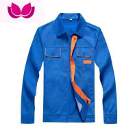 七斓款工作服套装男春季长袖耐磨电焊车间工人工地劳保服汽修定间 4XL-190 加厚艳兰菊块上衣