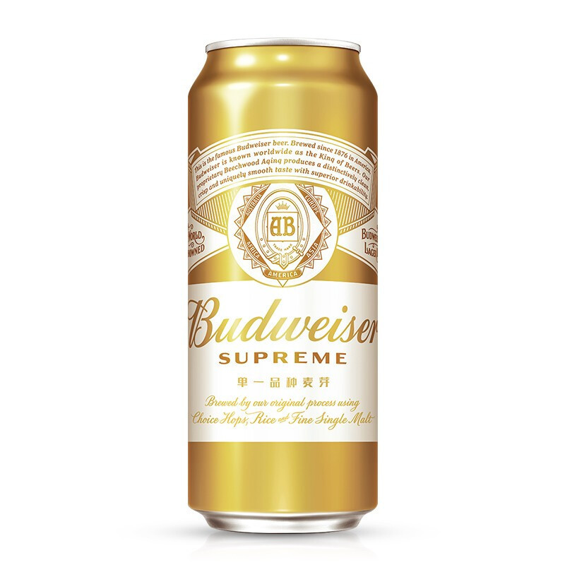 百威(BUDWEISER)百威金尊啤酒500ml*18听 整箱装