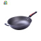 铁锅炒菜锅涂层炒锅老式熟铁锅家用平底炒锅电磁炉炒锅 锅 FENGHOU 36CM[盖]手柄耳