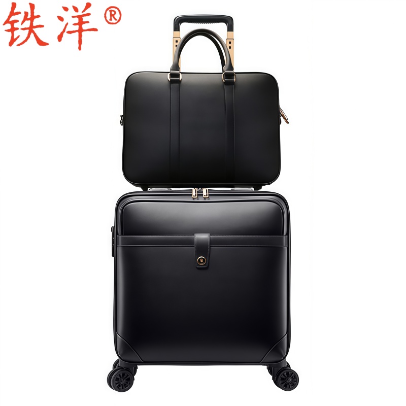 铁洋 子母拉杆箱 801N黑色18寸横款 套高清大图