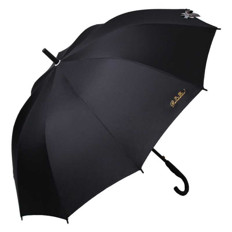 天堂伞 193 加大加固黑丝黑胶自开直杆商务伞晴雨伞黑色升级版 黑色 (单位:件)