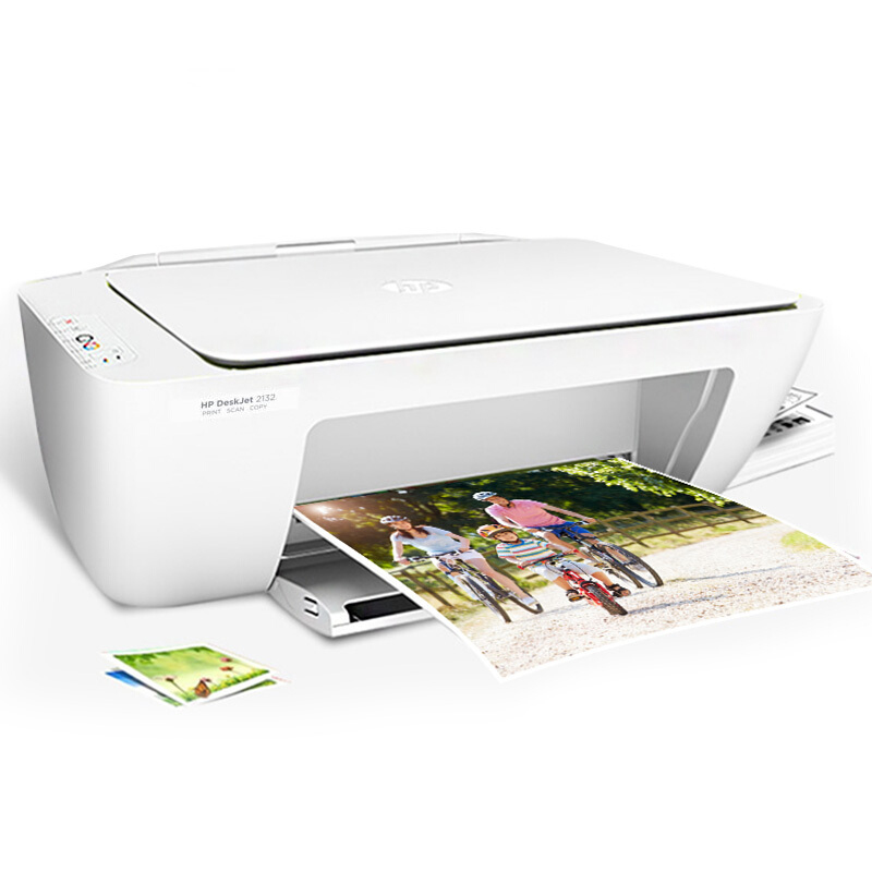 惠普HP DeskJet 2132 彩色喷墨打印机一体机办公家用 A4打印复印扫描 照片打印