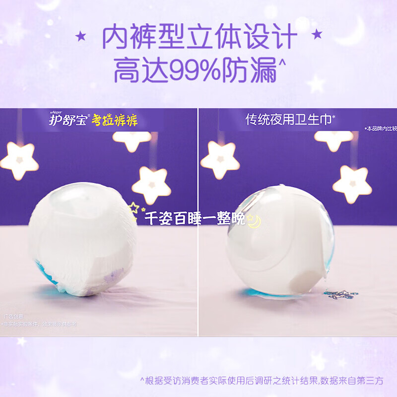 护舒宝 考拉安睡裤L码夜用裤型卫生巾3+1片 *3高清大图