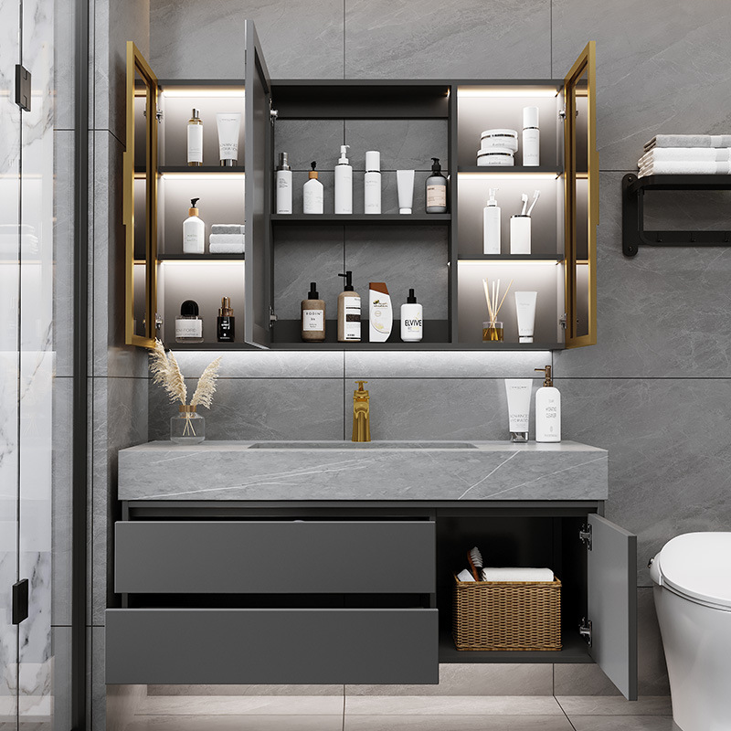 汉德斯科卫浴浴室智能镜柜家用卫生间洗手间洗手池浴室柜储物单独智能镜柜魔镜子带灯照明触摸屏化妆镜高清银镜防雾实木挂墙式高清大图