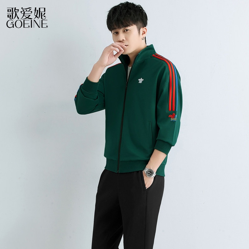 歌爱妮运动套装男春秋男士三件套搭配帅气休闲潮流2021春季新款运动