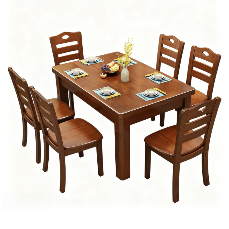 烁恒 餐桌六椅套高清大图