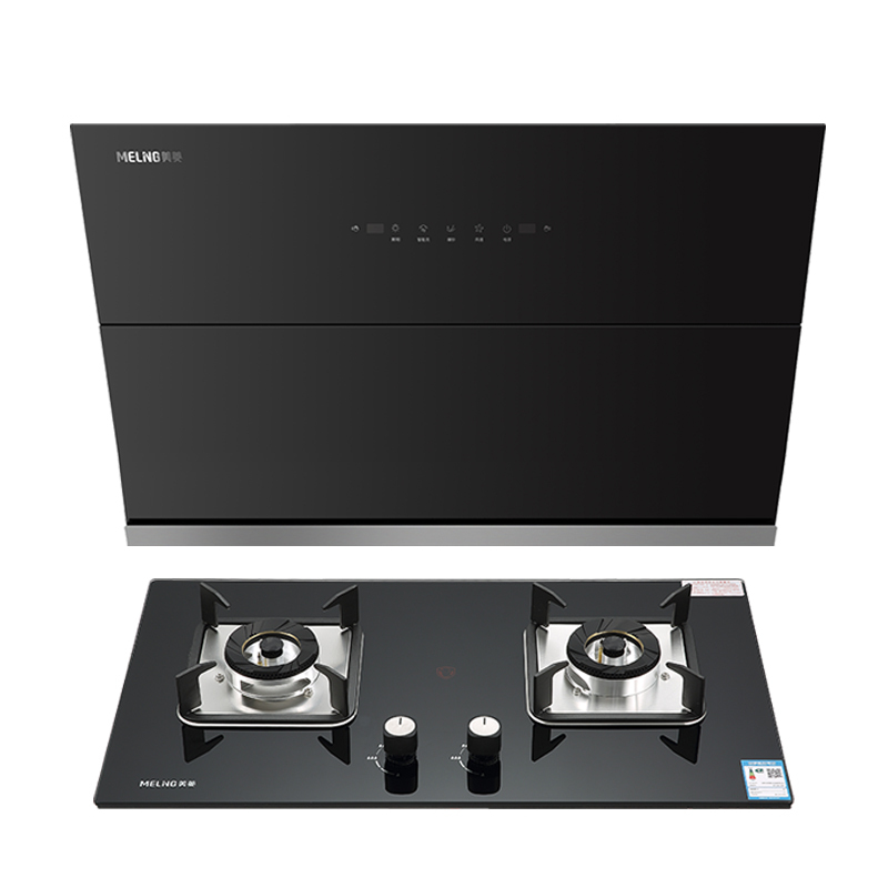 美菱meling家用侧吸式油烟机燃气灶套装cxw283my590ujzymz350f液化气