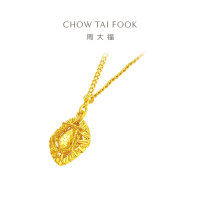 周大福 爆闪鱼鳞足金吊坠黄金项链女套链(工费:520计价)EOF1267