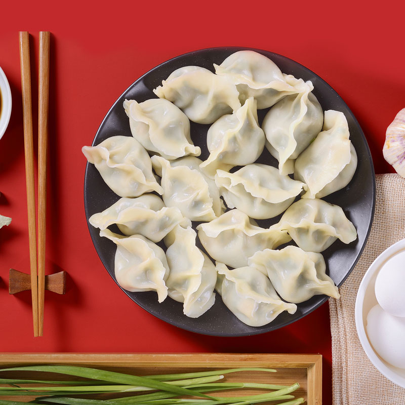 海诗莱猪肉荠菜水饺288g*4速冻锁鲜手工饺子高清大图