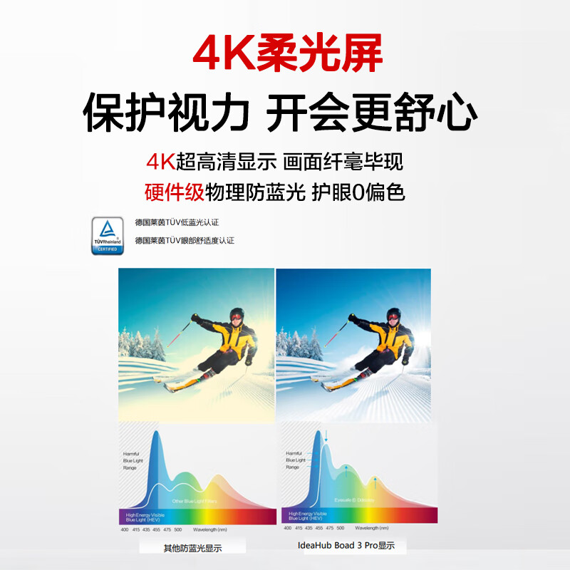 华为IdeaHub Board 3 Pro 65英寸4K柔光屏鸿蒙双系统触摸投屏会议平板 含OPSi5移动支架款高清大图