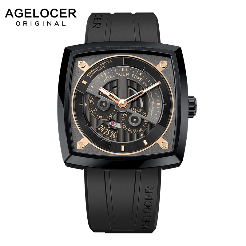 艾戈勒agelocer手表大爆炸系列新款多层镂空全自动机械表男士机械朋克