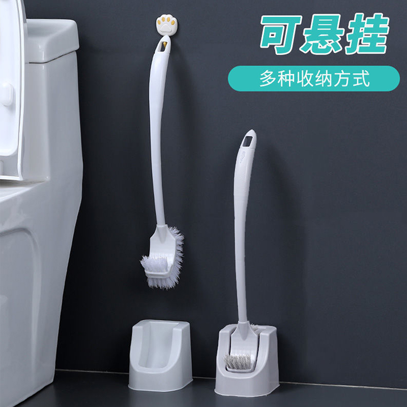 美穗吉家(mihooce)家用带勾双面马桶刷洗厕所硬毛刷子挂墙式清洁卫生间刷 1把装 白色!高清大图