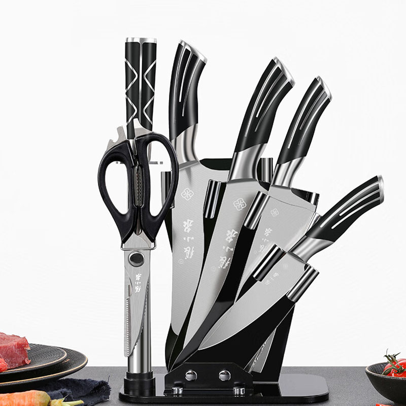 张小泉 孔雀尾系列不锈钢七件刀具套装 菜刀 D30150100