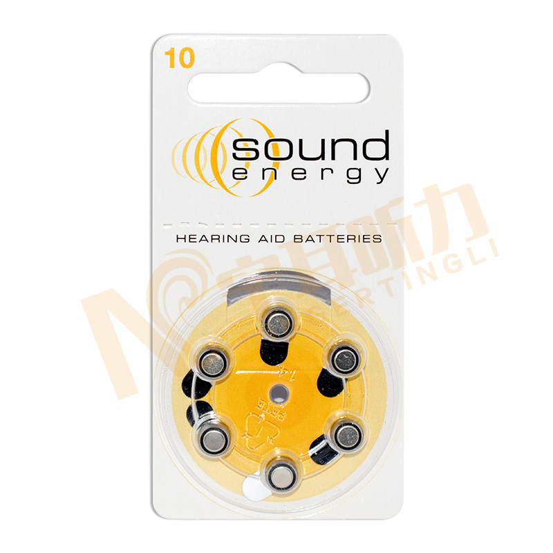 奥迪康(OTICON)英国原装sound energy助听器电池锌空气10号无汞PR48电池1板6粒