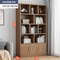 布欧格家用书柜落地靠墙 【升级加深款】120*30*180cm黑橡木色 自己安装