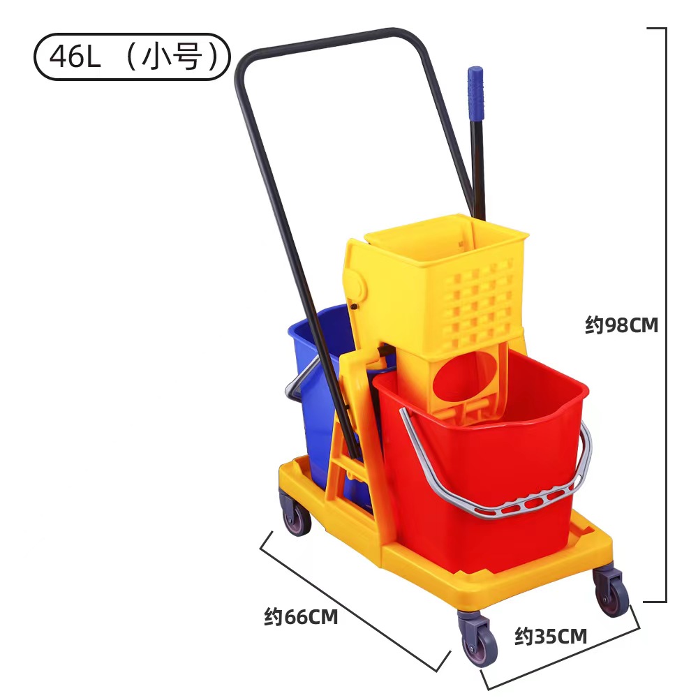 德力彩 榨水车 拖把挤水桶 46升 个高清大图