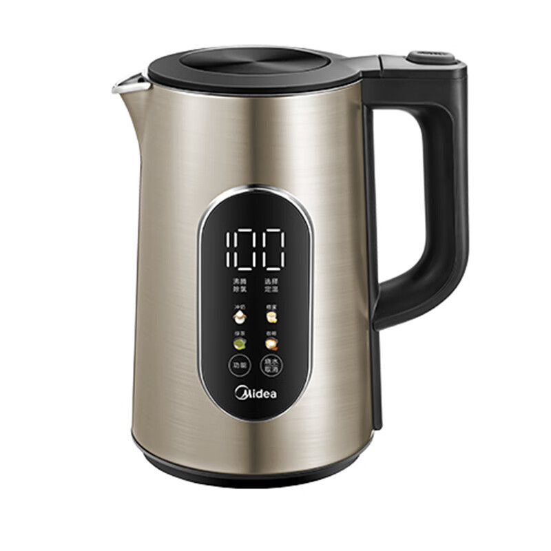 美的(Midea) SEK1511电热水壶 烧水壶保温热水壶 1.5L316不锈钢大屏温显5段控温沸腾除氯