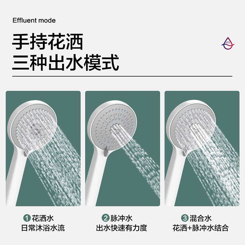箭牌卫浴(ARROW) 多功能空气增压防烫耐摔手持花洒喷头 花洒套装增压出水AE5811高清大图