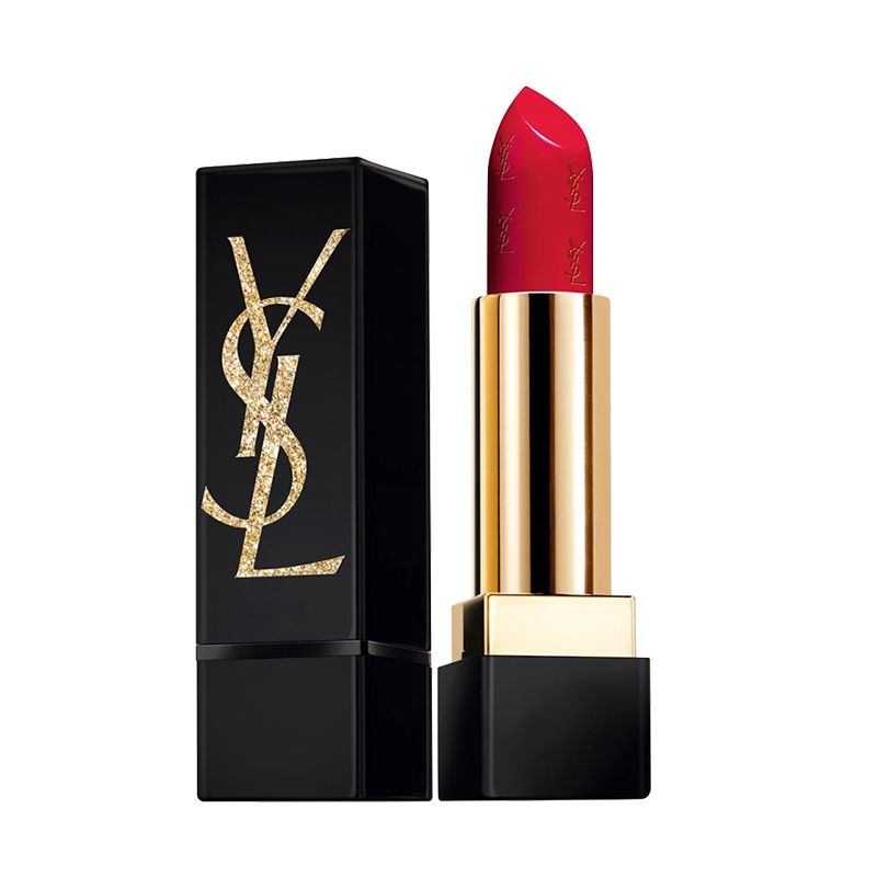 圣罗兰ysl纯口红38g01正红限量版圣诞季限量黑金诱惑节日方管口红
