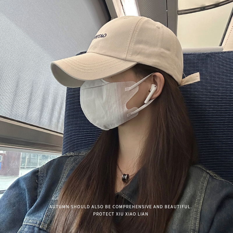 棒球帽女2025新款深顶宽帽檐鸭舌帽潮大头围显脸小加大加深帽子0 四季百搭米白色