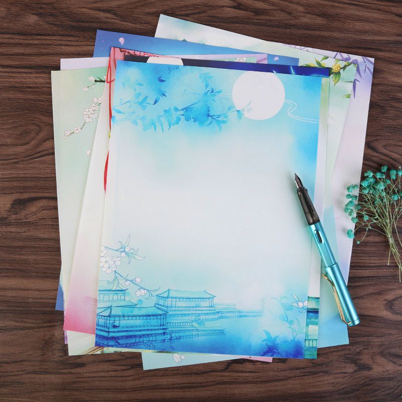 a4中国风古风打印纸特色文艺复古创意浪漫水彩情书信笺信纸