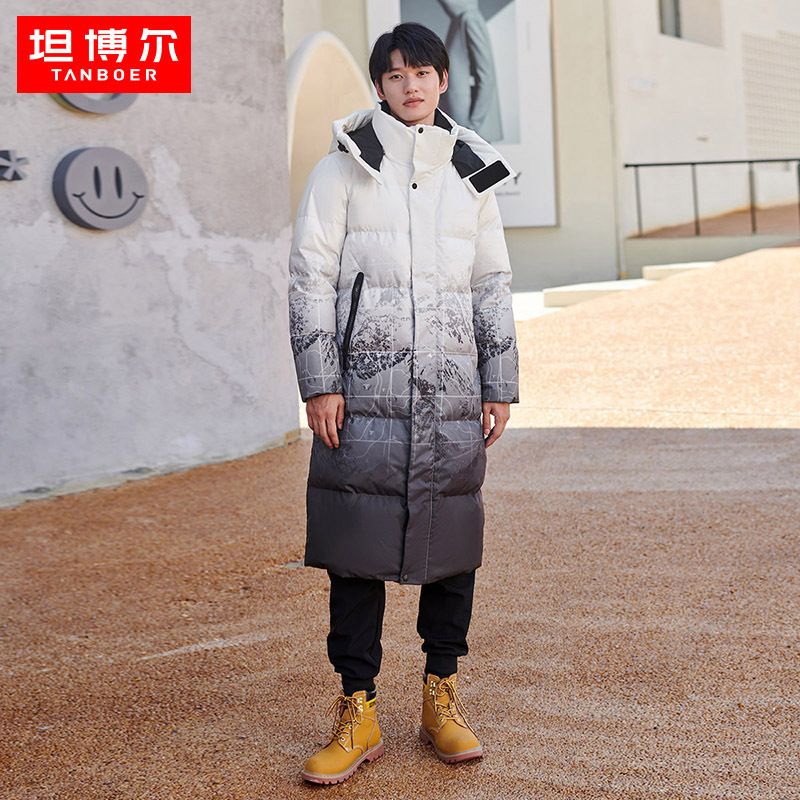 [专柜同款]90鹅绒长款羽绒服男士羽绒服加厚冬季外套TA212877