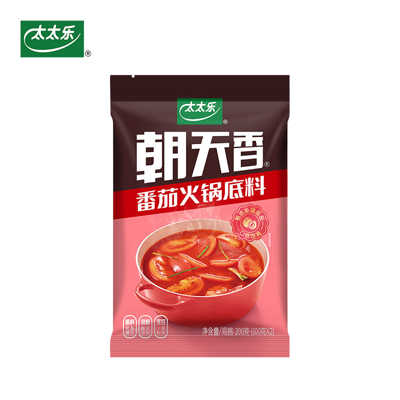太太乐 朝天香番茄汤底火锅底料 200g*4 酸甜浓郁一料成菜高清大图