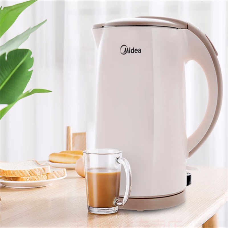 美的(Midea)H415E2J 1.5L 304 不锈钢家用双层防烫烧快速沸腾 一体防尘盖高清大图
