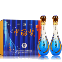 洋河镇中国白酒梦52度礼盒浓香型白酒500ml*2瓶装原浆酒高粮食酒 2瓶礼盒装