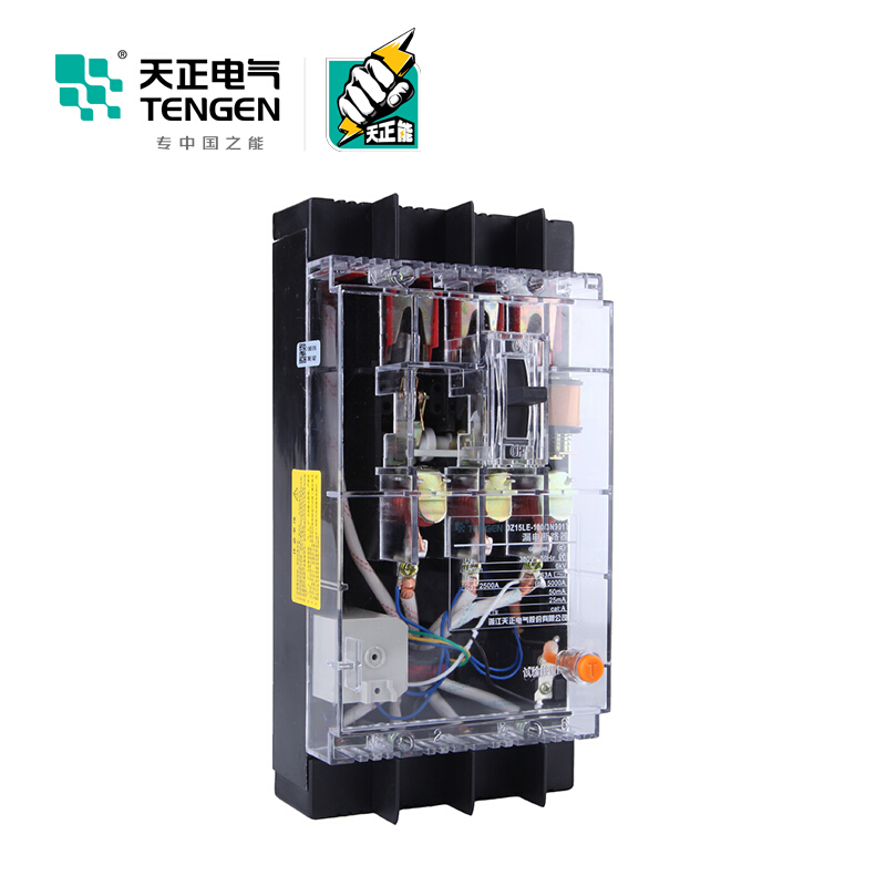 天正电气DZ15LE-100 5KA 热磁式100A 4P 手动固定式 380V 01020010286 塑壳漏电断路器