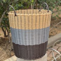 塑料仿藤编织脏衣服收纳筐玩具篓脏衣篮家用收纳手提篮整理框