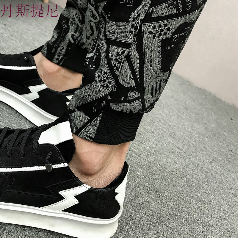 男士小脚裤秋季2018新款束脚裤男裤子韩版修身哈伦休闲裤百搭潮流