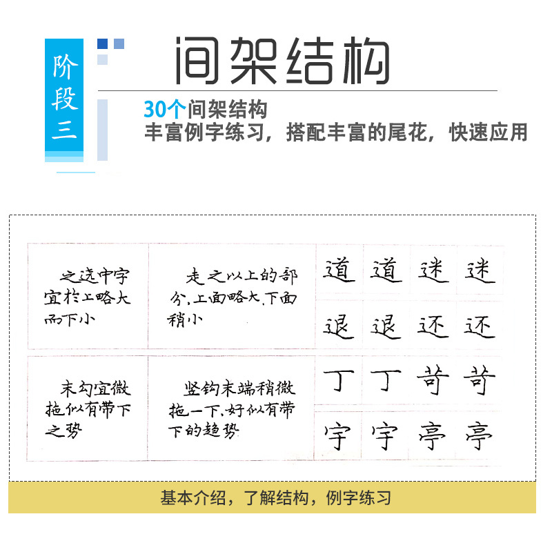 [正版]庞中华楷书入门基础训练硬笔书法字帖基本笔画初学者偏旁部首结构