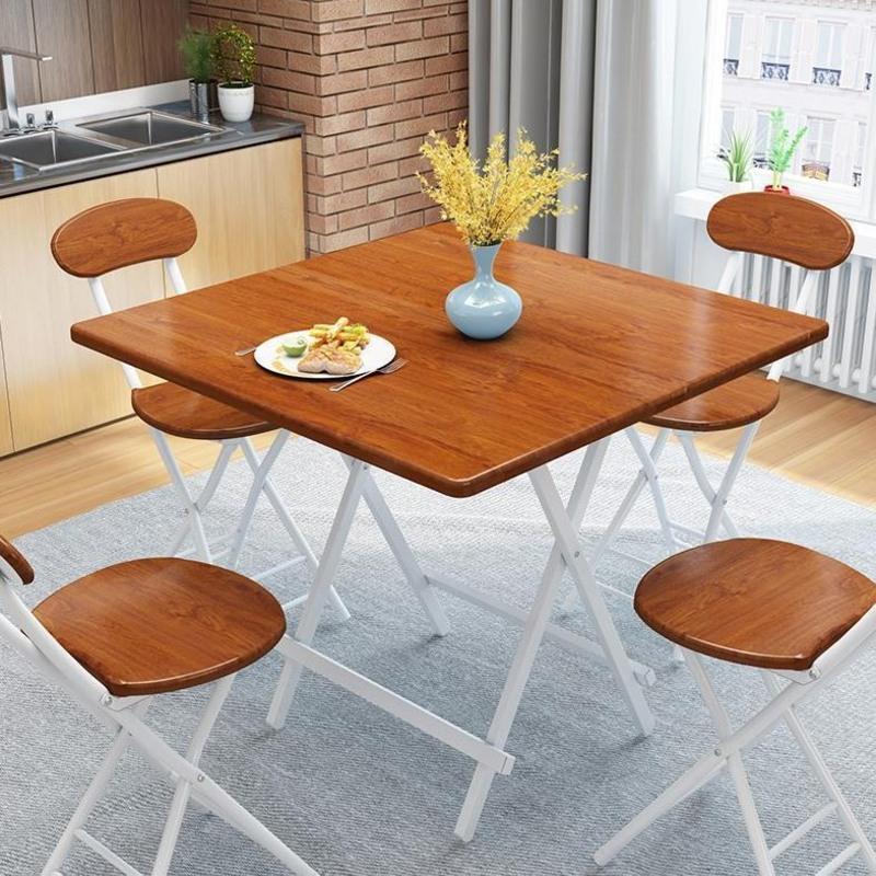 折叠桌家用餐桌吃饭桌简易4人饭桌小方桌便携户外摆摊正方形桌子折叠