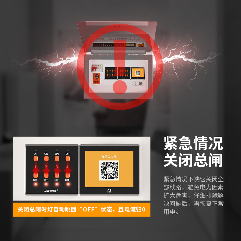 家邻通 家庭电力智能电箱强电箱可远程实时预警电源线路监控智能监控过载漏电保护