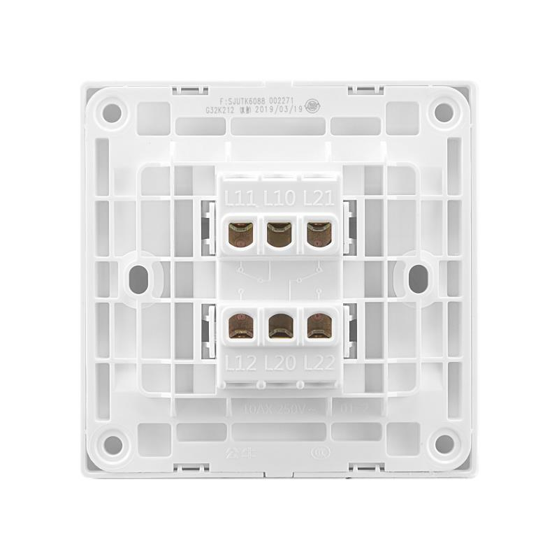 公牛 BULL GN-G32K212 二位双控带荧光开关 86型白色暗装 二开双控(包装数量 1个)