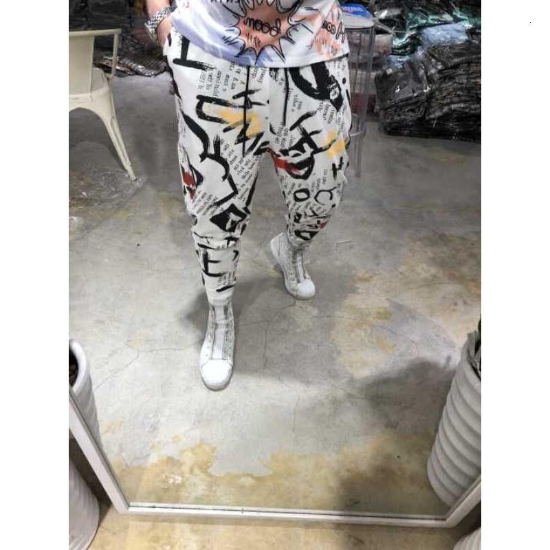 时尚休闲裤男士潮流宽松印花嘻哈风格男哈伦裤