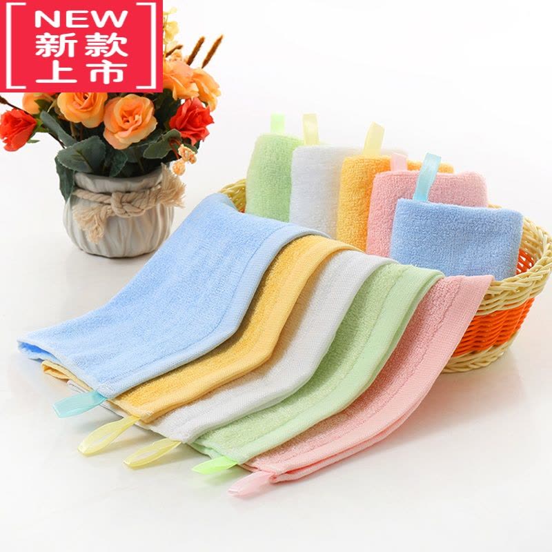 可莉允10条更优惠竹纤维小毛巾四方巾婴儿童幼儿园方巾洗脸面巾比好图片