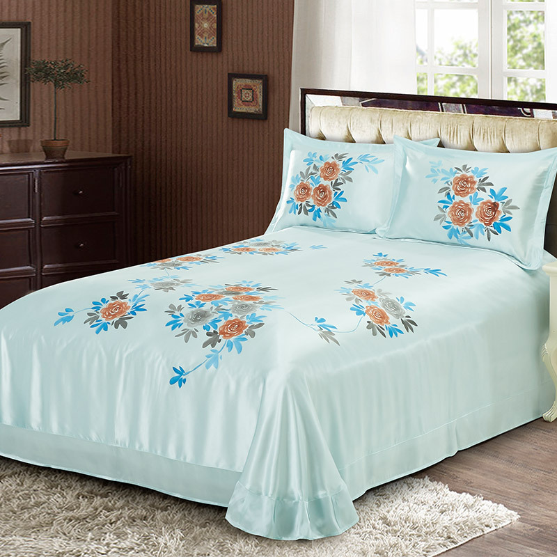 丝煌单件手绘真丝床单100桑蚕丝整幅丝绸床单婚庆真丝床品可定做视频