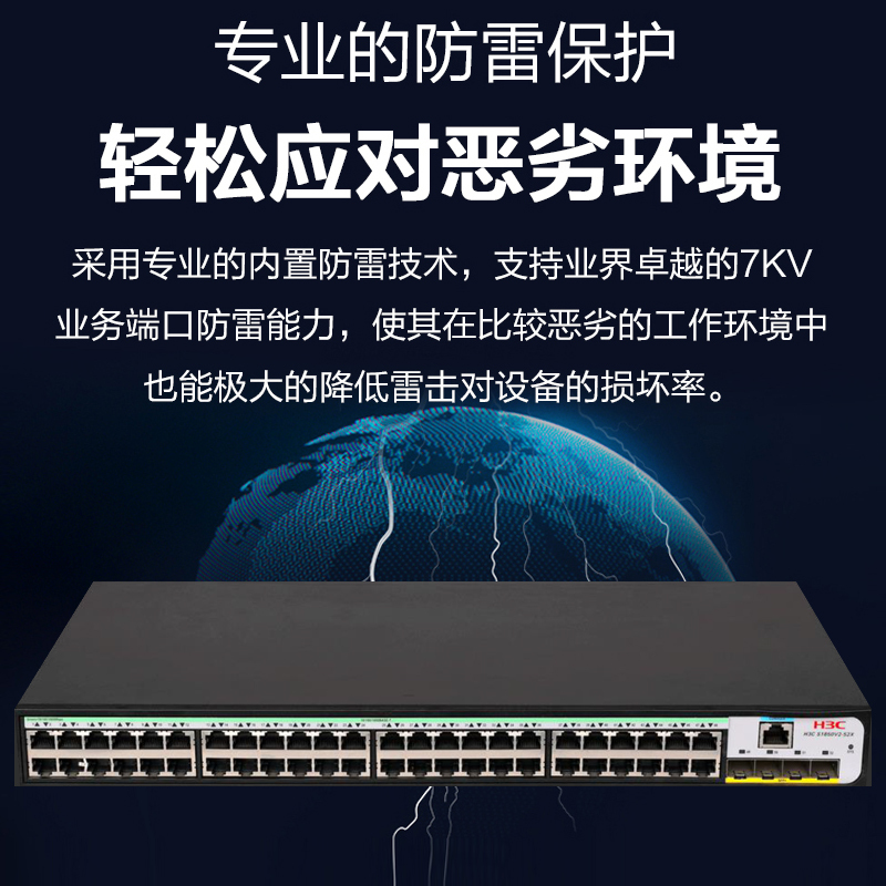 新华三(H3C)S1850V2-52X 48口千兆电+4万兆光纤口上行二层网管企业级网络交换机
