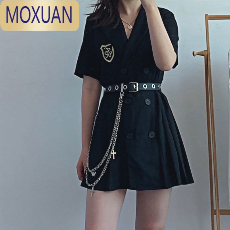 MOXUAN酷A电竞少女裙链jk腰带链条腰链装饰品裤链子配饰ins单孔朋克皮带图片