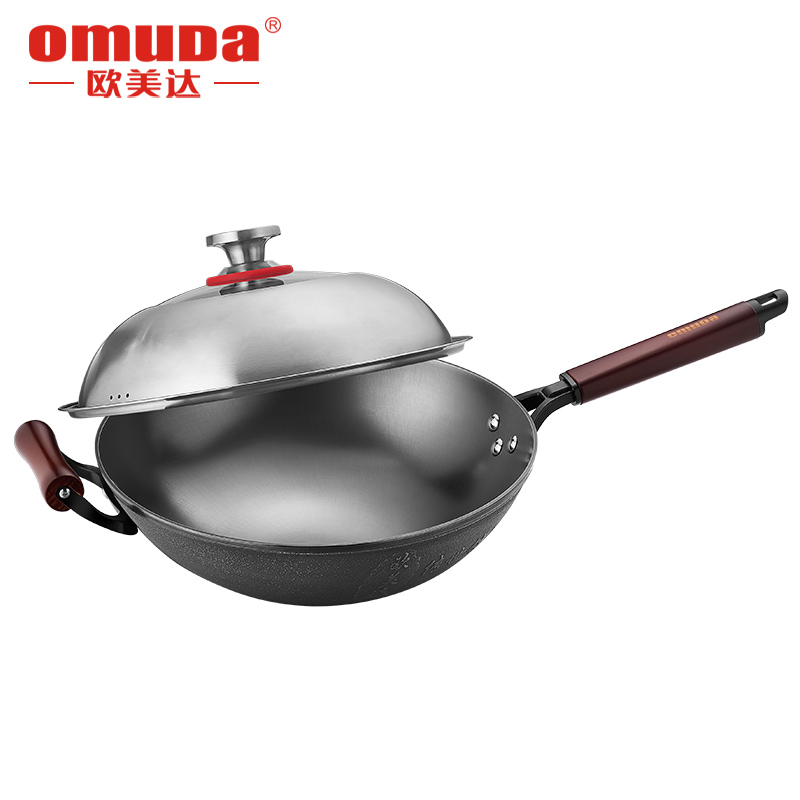 欧美达(Omuda)无涂层生铁铸铁锅 家用不粘大小炒锅燃气灶适用 (LTC28) 28cm高清大图