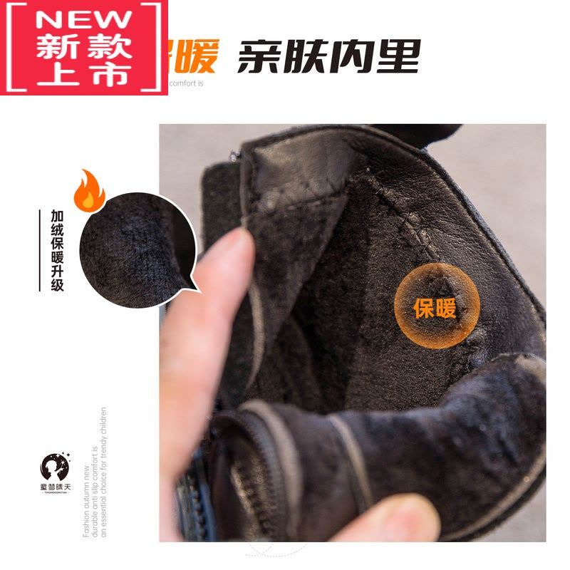 可莉允男童鞋马丁靴2022秋冬新款儿童靴子二棉鞋宝宝炸街女童短靴加绒潮图片