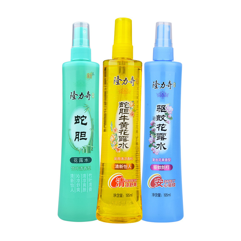 隆力奇花露水驱蚊液水喷雾成人防蚊虫香薰花香正品驱蚊复合花果 蛇胆竹叶青 牛黄 195ml*3