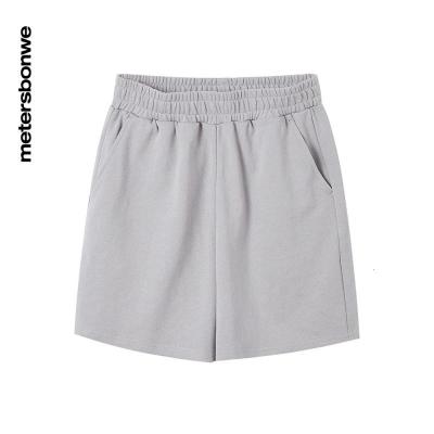 [1件5折价:59.5]美特斯邦威针织短款女百搭夏季松紧腰纯棉宽松净色裤子女