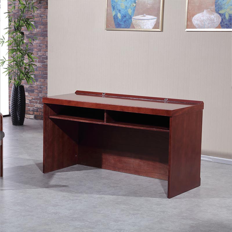 汉诺鑫威办公家具领导台会议室桌椅组合油漆实木皮讲座发言台演讲台讲桌子[工厂现做 7天内发货]高清大图